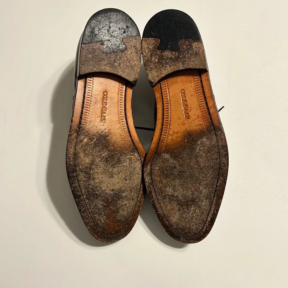 Vintage Cole Haan Oxford Shoes Mens 9.5 D Brown Leather Cap‎ Toe Made in USA